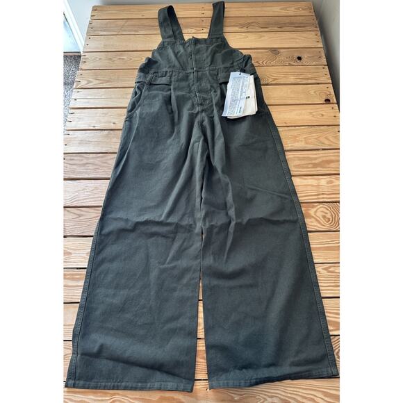 NWT $885 Uma Wang Wide Leg Overall Panda Pants Size Small Women’s Green - Picture 1 of 11
